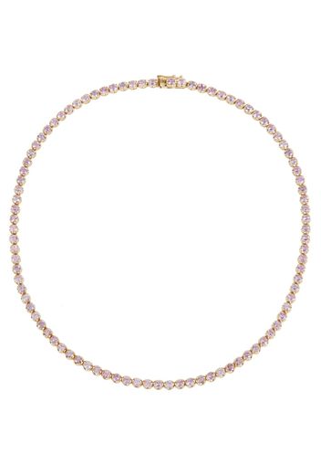 Collana tennis in oro giallo 14kt con zaffiri