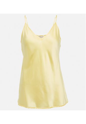 Tank top Lucca in misto seta con scollo a V