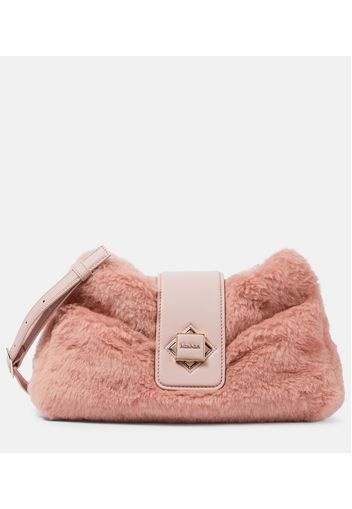 Clutch Cuscino in teddy con pelle