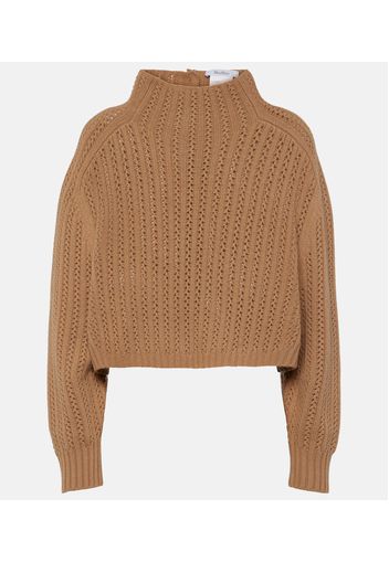 Pullover cropped in lana e cashmere