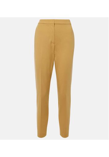 Pantaloni slim cropped in jersey