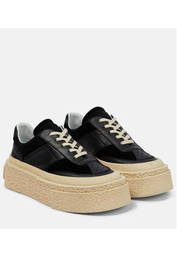 Sneakers con platform in pelle