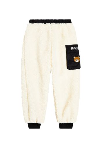 Pantaloni sportivi in shearling sintetico