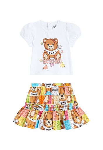 Baby - Gonna e T-shirt in cotone con stampa