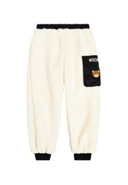 Pantaloni sportivi in shearling sintetico