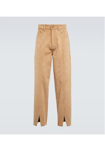 Pantaloni in suede di pelle rigenerata