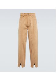 Pantaloni in suede di pelle rigenerata