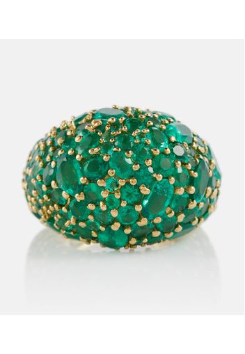 Anello Green Earth Dome in oro 18kt con smeraldi