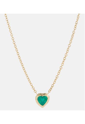 Collana Heart & Toggle in oro 18kt con smeraldo