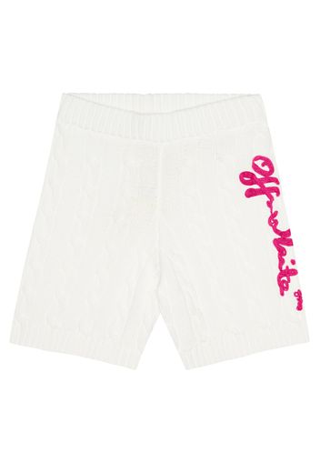 Shorts in cotone a trecce con logo