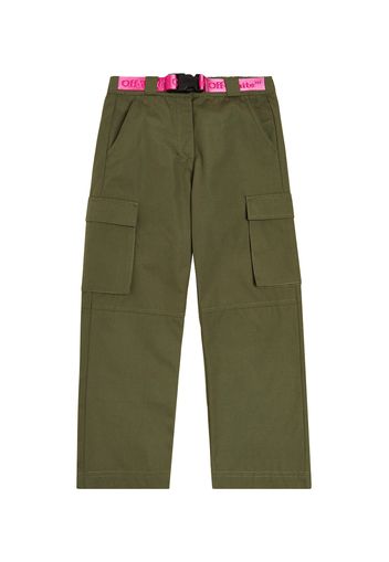 Pantaloni cargo in cotone con logo