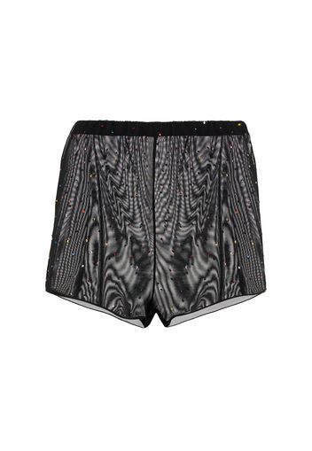 Esclusiva Mytheresa - Shorts in tulle con cristalli