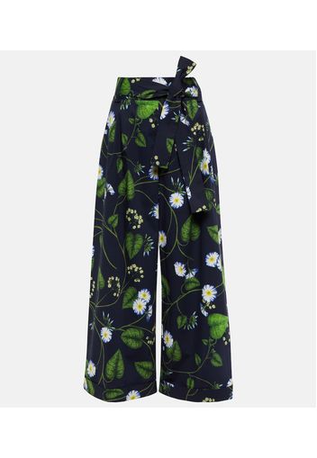 Pantaloni culottes in popeline di misto cotone