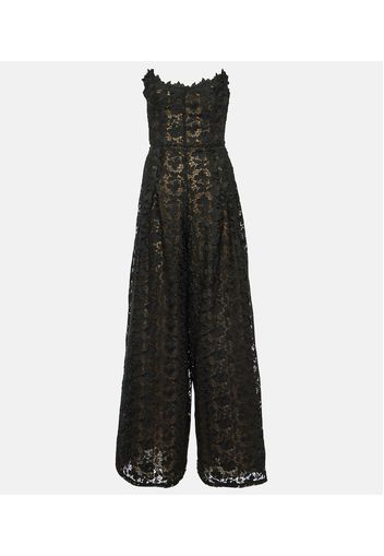 Jumpsuit in pizzo senza spalline