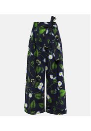 Pantaloni culottes in popeline di misto cotone