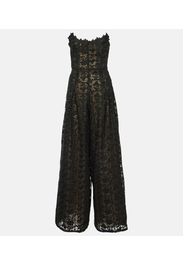 Jumpsuit in pizzo senza spalline