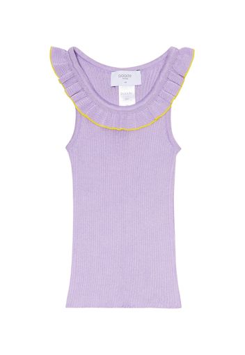 Top in maglia di cotone a coste