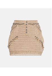 Minigonna in maglia di crochet di cotone