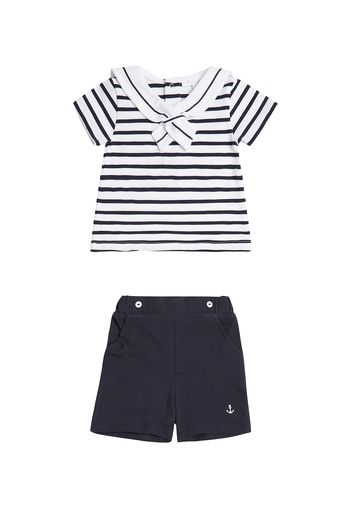 Baby - Top e shorts in cotone a righe