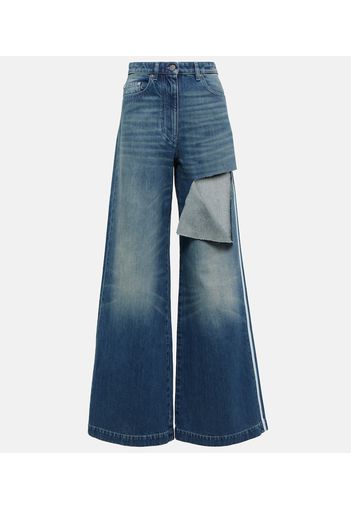 Jeans a gamba larga con cut-out