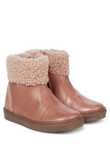 Stivaletti Rainbow in pelle con shearling