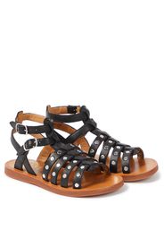 Sandali Plagette Stud in pelle