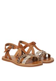 Sandali Plagette in pelle stampata