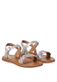 Sandali Plagette Ferns in pelle con decorazioni