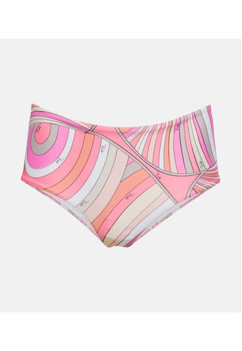 Slip bikini a vita media con stampa