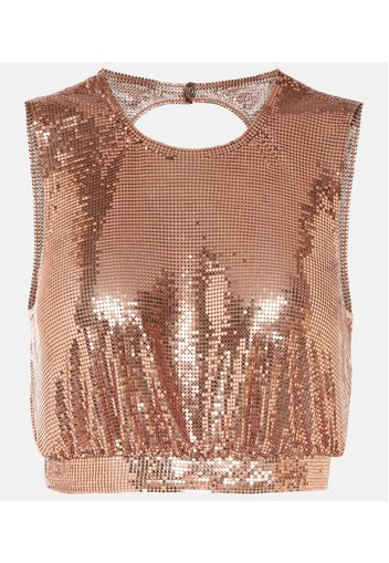 Top in mesh metallizzato