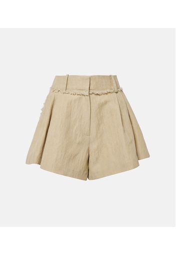 Shorts in misto cotone a vita alta