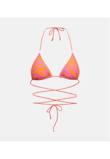 Top bikini a triangolo Miami con stampa