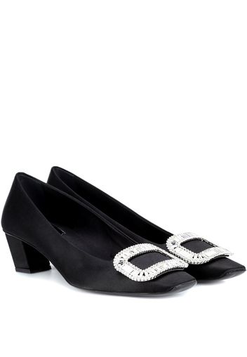 Pumps Belle Vivier in satin con cristalli