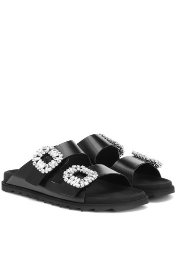 Sandali Slidy Viv' in pelle con cristalli