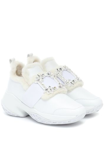 Sneakers Viv' Run in pelle e shearling