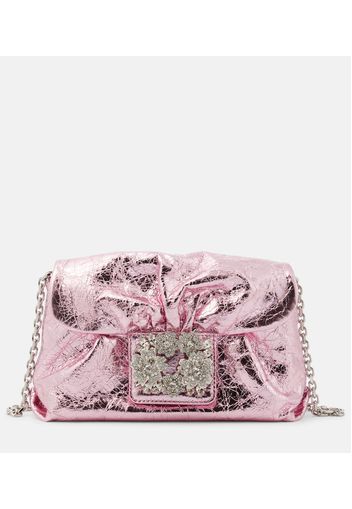 Clutch Drapé Micro in pelle