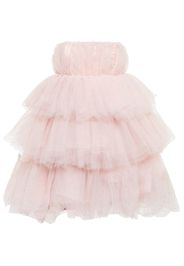 Miniabito in tulle senza spalline