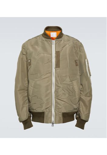 Bomber in twill con ricamo