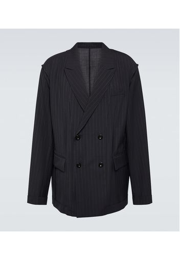 Blazer in misto lana gessato