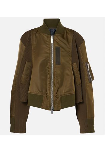 Bomber in twill e jersey