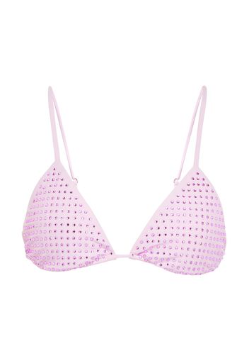 Top bikini a triangolo con cristalli