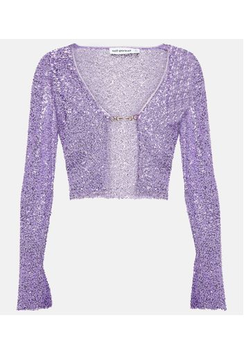 Cardigan cropped con paillettes