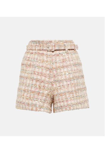 Shorts in bouclé con paillettes