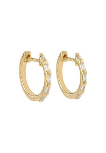 Orecchini a cerchio Mini Huggies in oro 18kt con diamanti