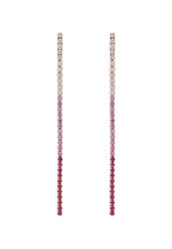 Orecchini Single Thread Drop in oro rosa 18kt con diamanti