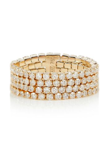 Anello 4 Thread Stack in oro 18kt con diamanti