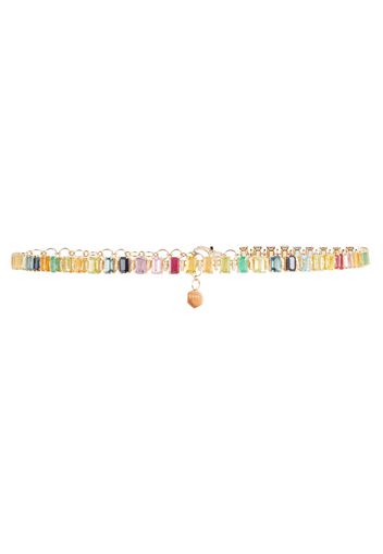 Choker Rainbow Eternity in oro 18kt con diamanti, zaffiri, smeraldi e rubini