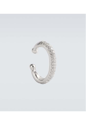 Orecchino ear cuff Jumbo in oro bianco 18kt con diamanti