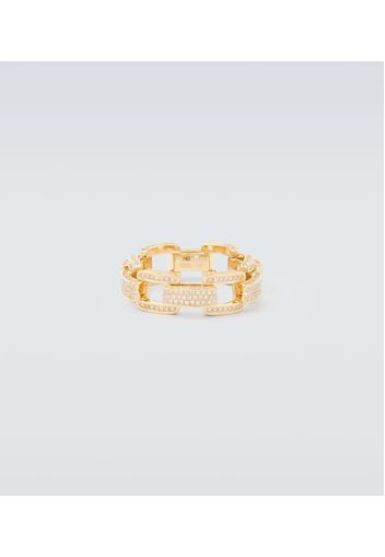 Anello Deco Link in oro 18kt con diamanti