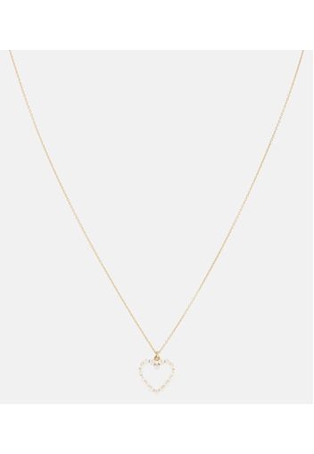 Collana con ciondolo Pearl Heart in oro 14kt e perle